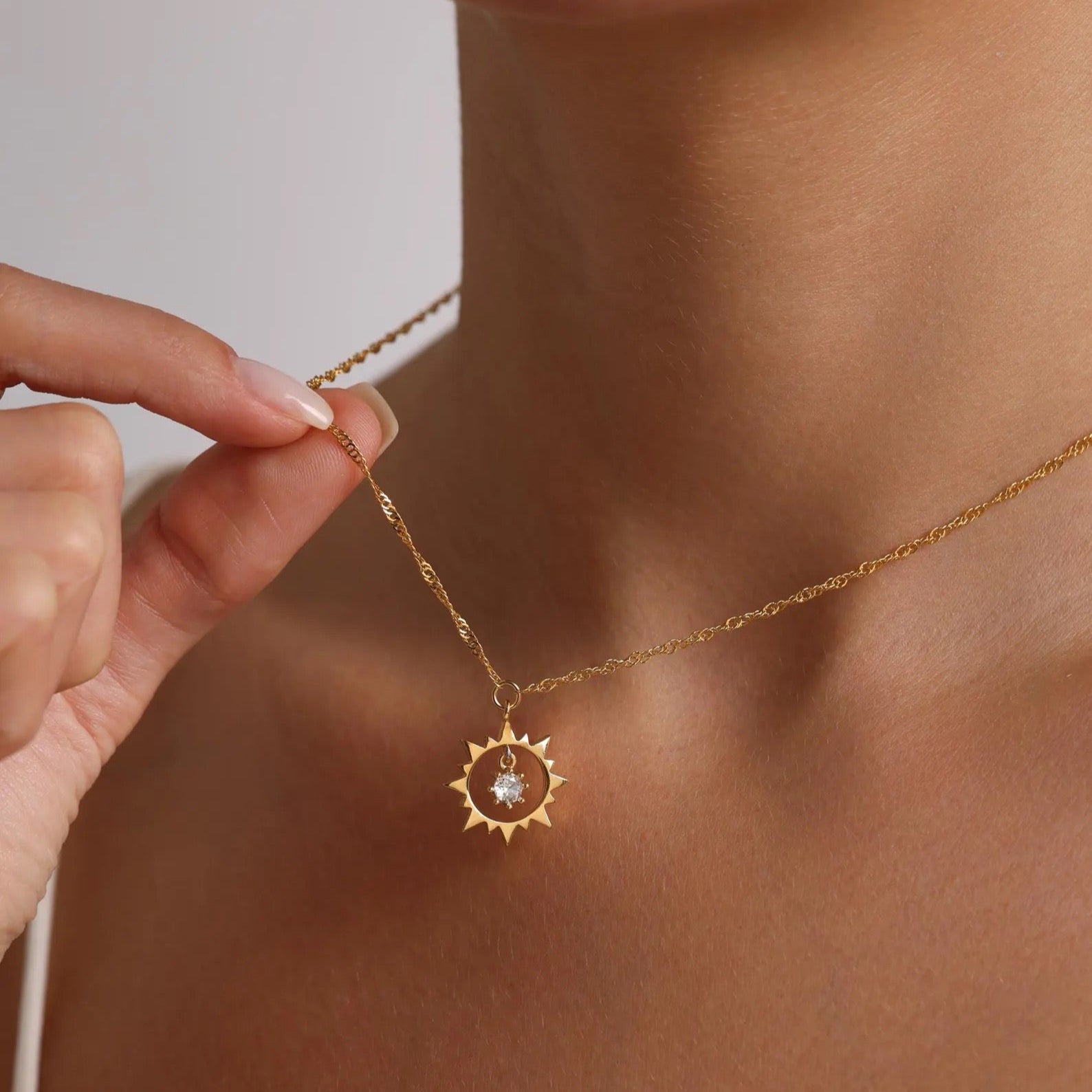Sun Birthstone Necklace
