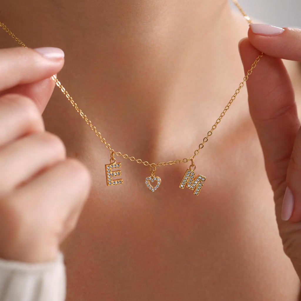 Two Initials Heart Necklace