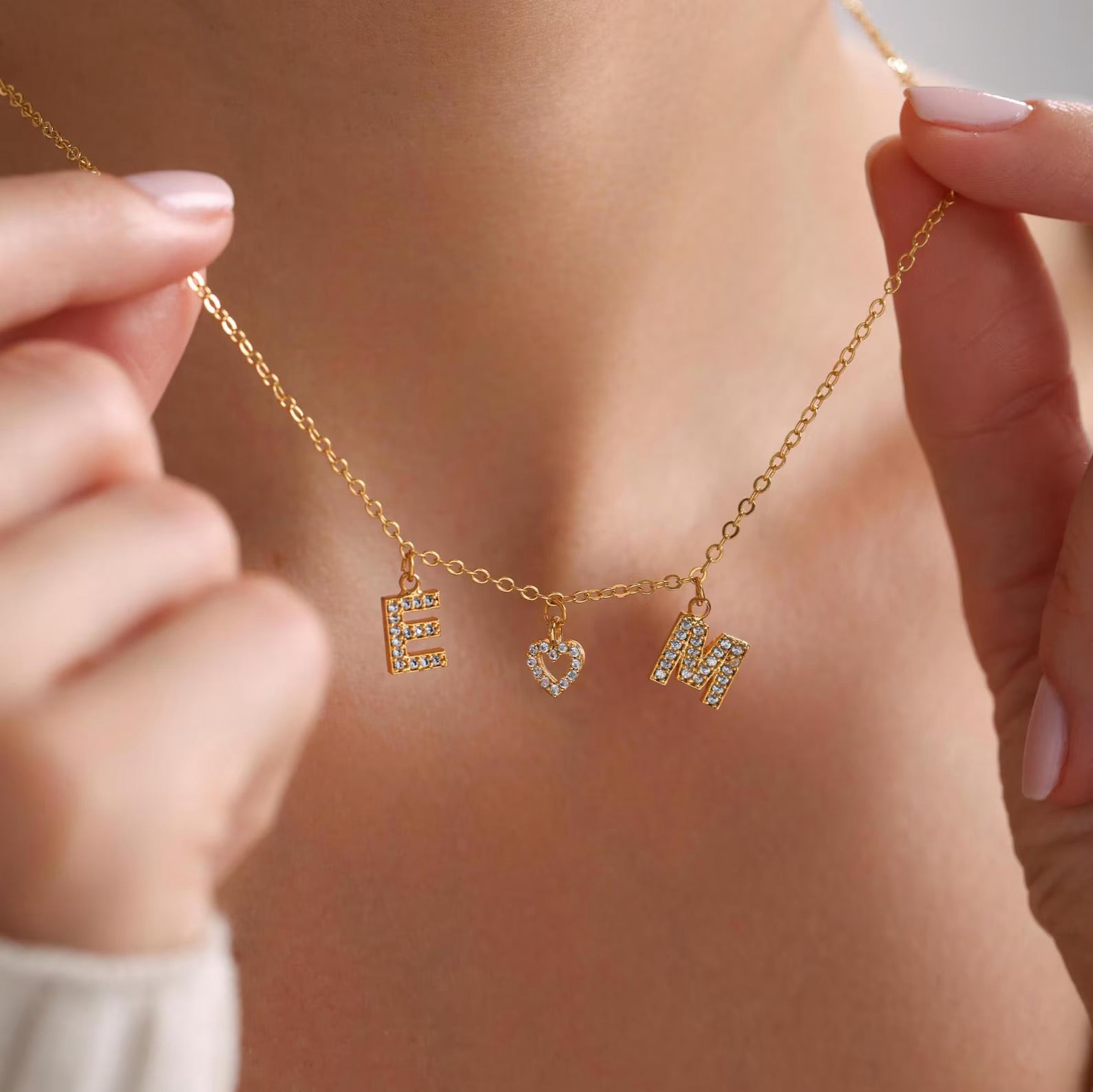 Two Initials Heart Necklace