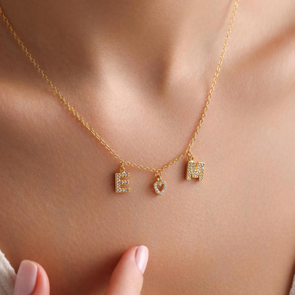 Two Initials Heart Necklace