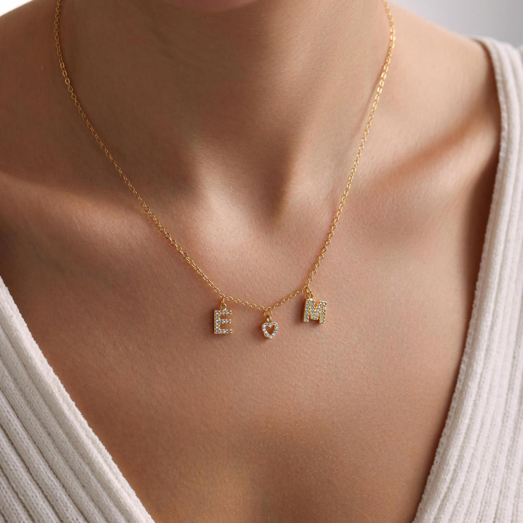Two Initials Heart Necklace