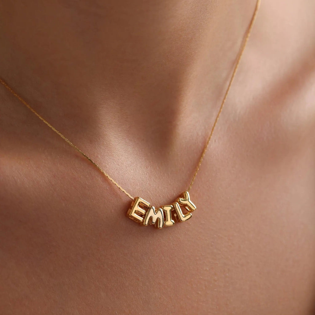 Tiny Balloon Name Necklace
