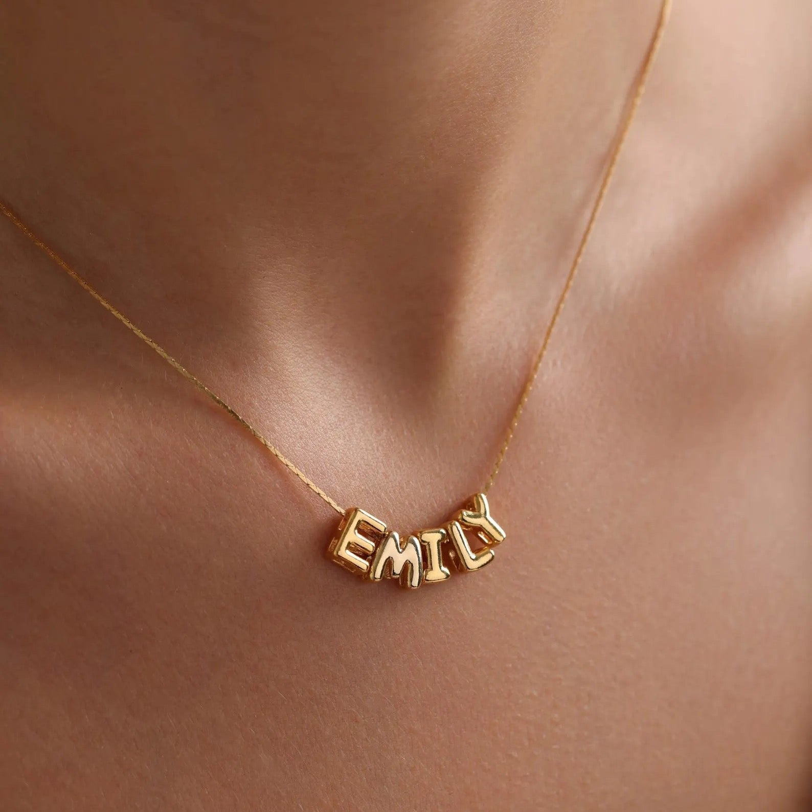 Tiny Balloon Name Necklace
