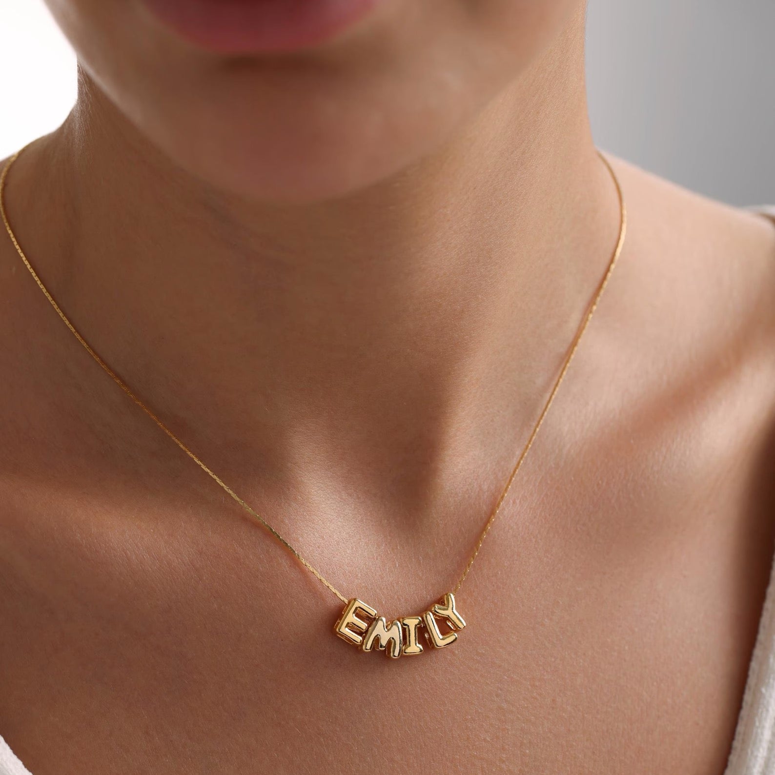 Tiny Balloon Name Necklace