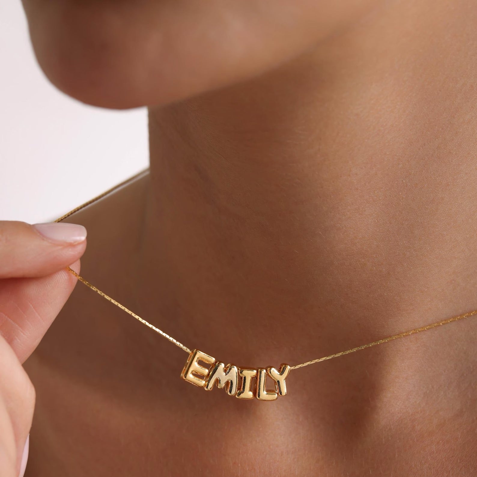 Tiny Balloon Name Necklace