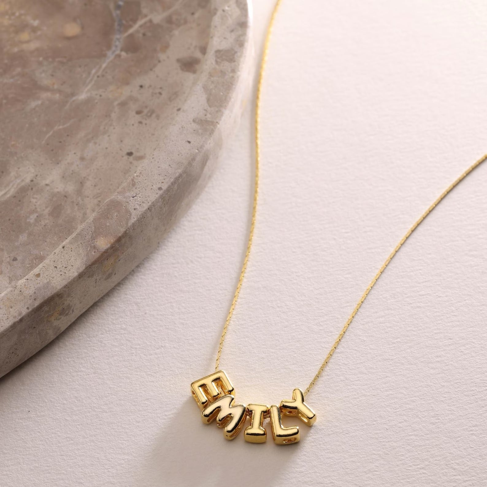 Tiny Balloon Name Necklace