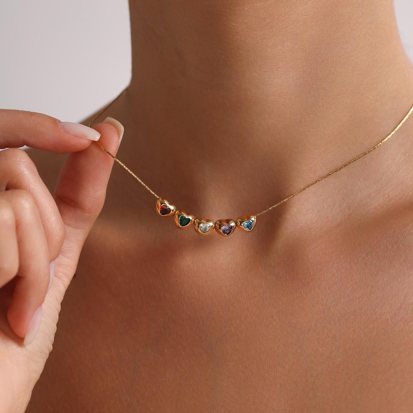 Custom Family Birthstone Necklace