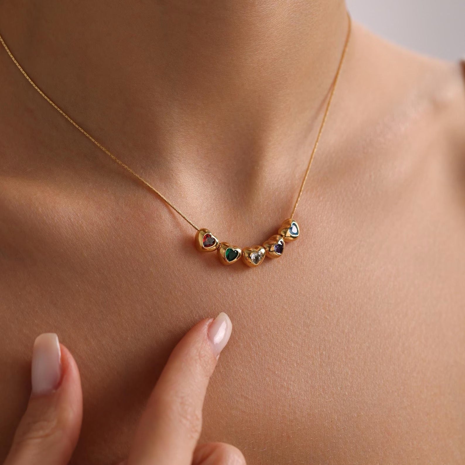 Custom Family Birthstone Necklace