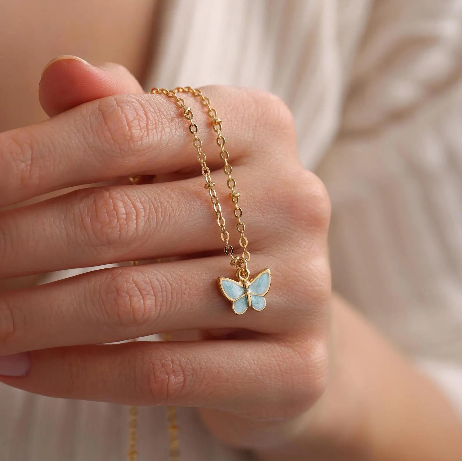 Butterfly Enamel Necklace