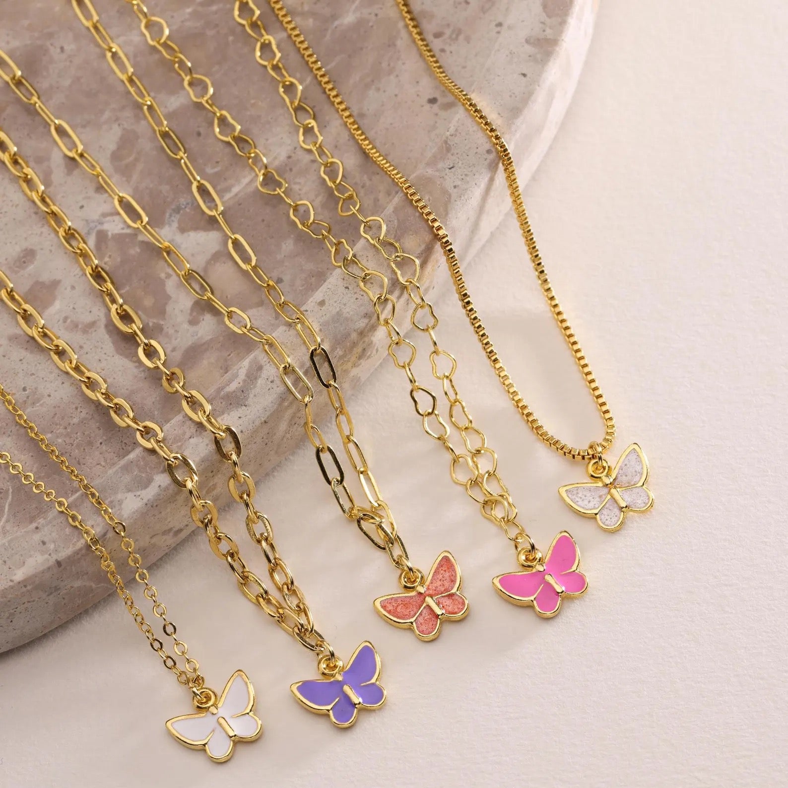 Butterfly Enamel Necklace