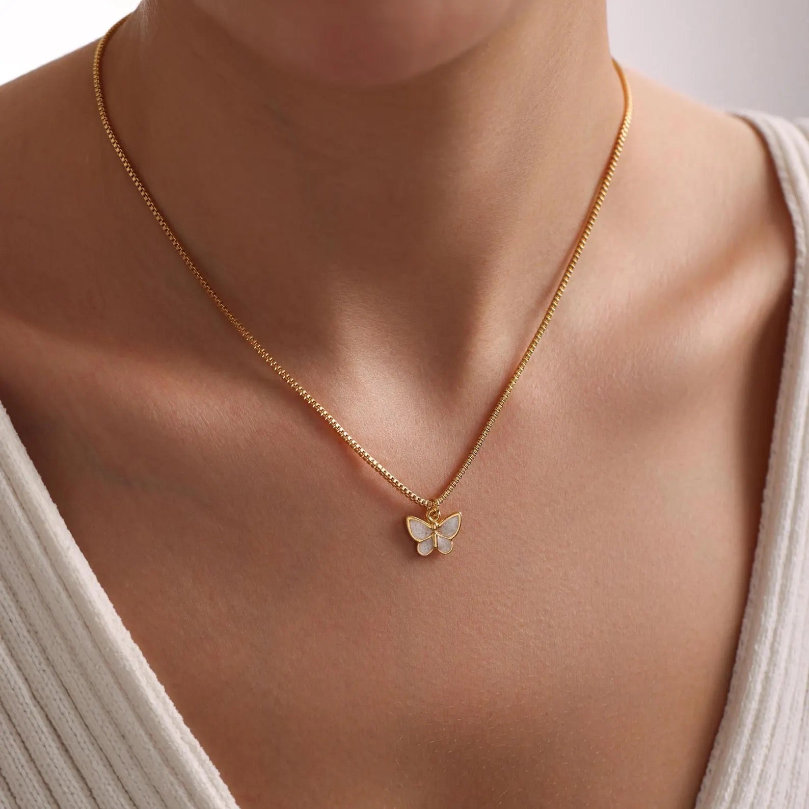 Butterfly Enamel Necklace