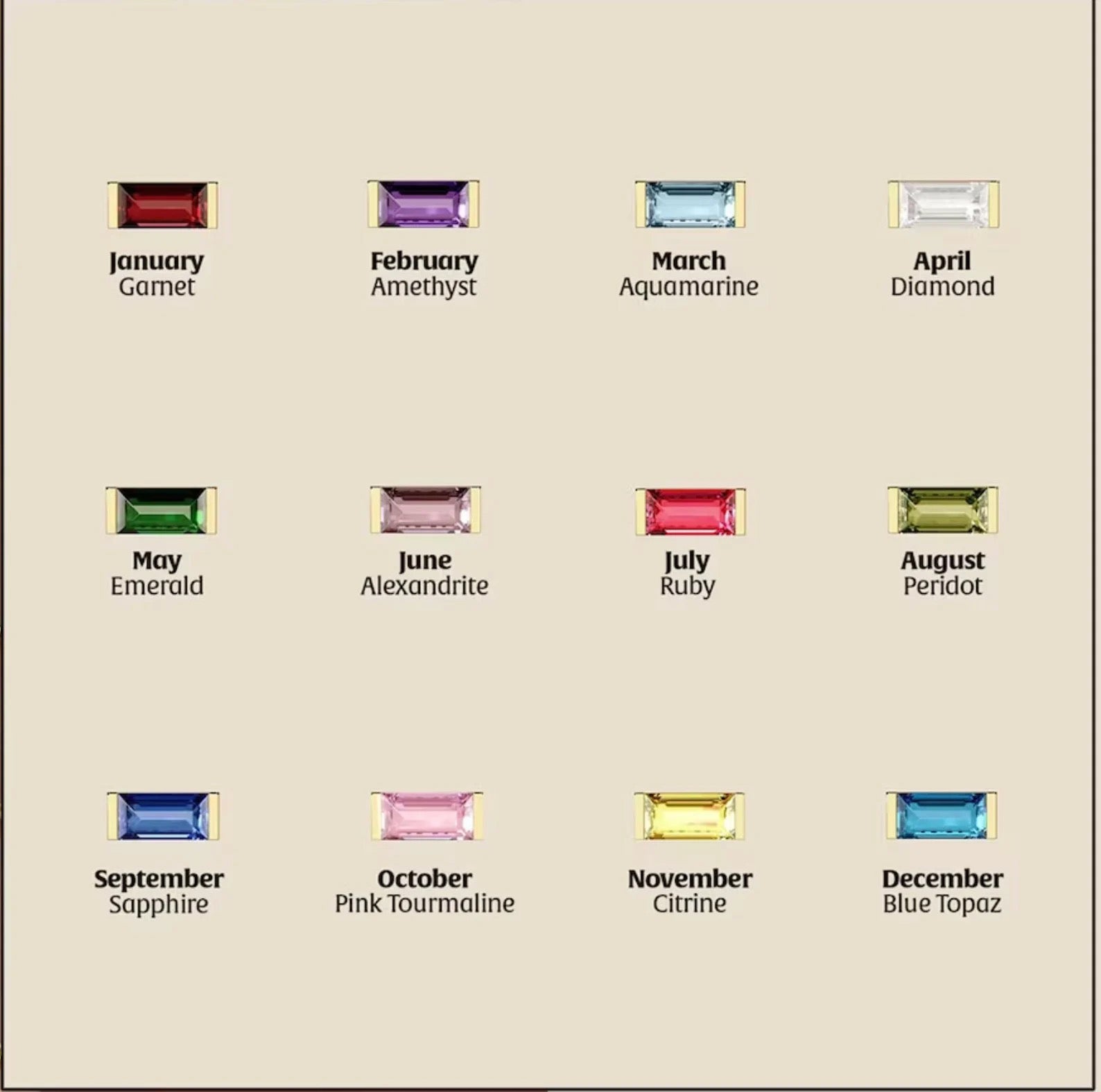 Baguette Birthstone Bracelet