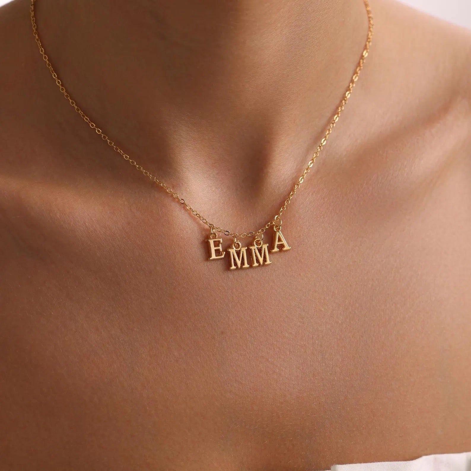 Golden Whisper Name Necklace
