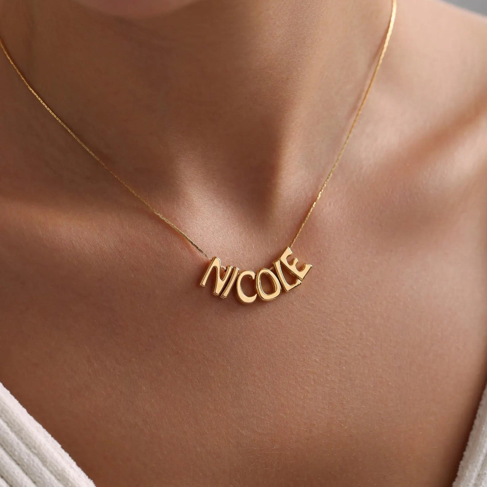 Shimmer Script Luxe Name Necklace