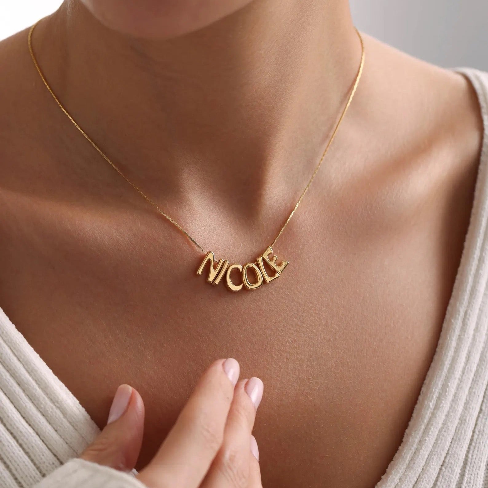 Shimmer Script Luxe Name Necklace