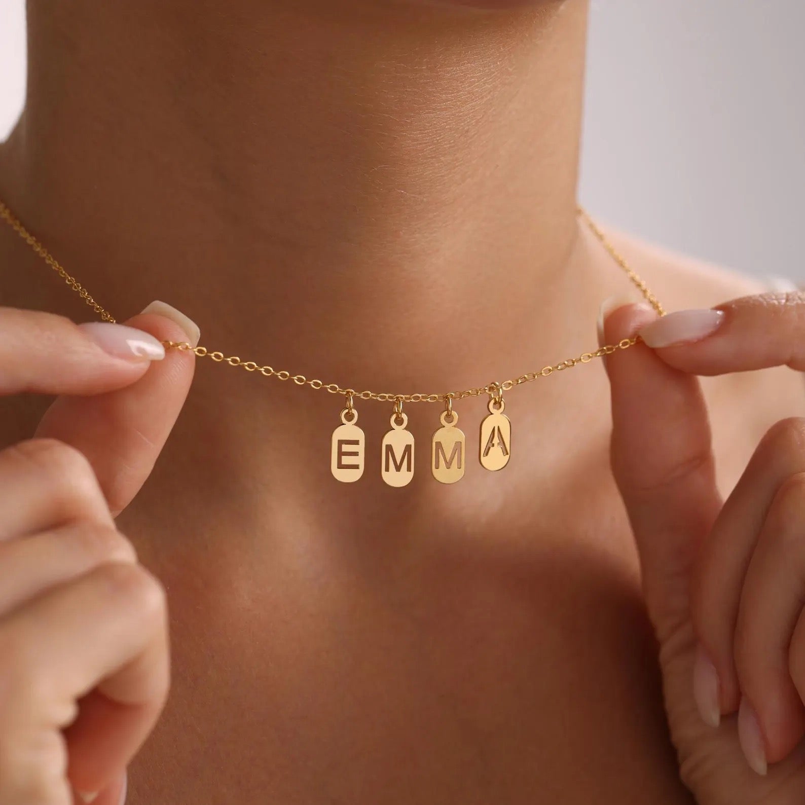 Monogram Tower Luxe Name Necklace