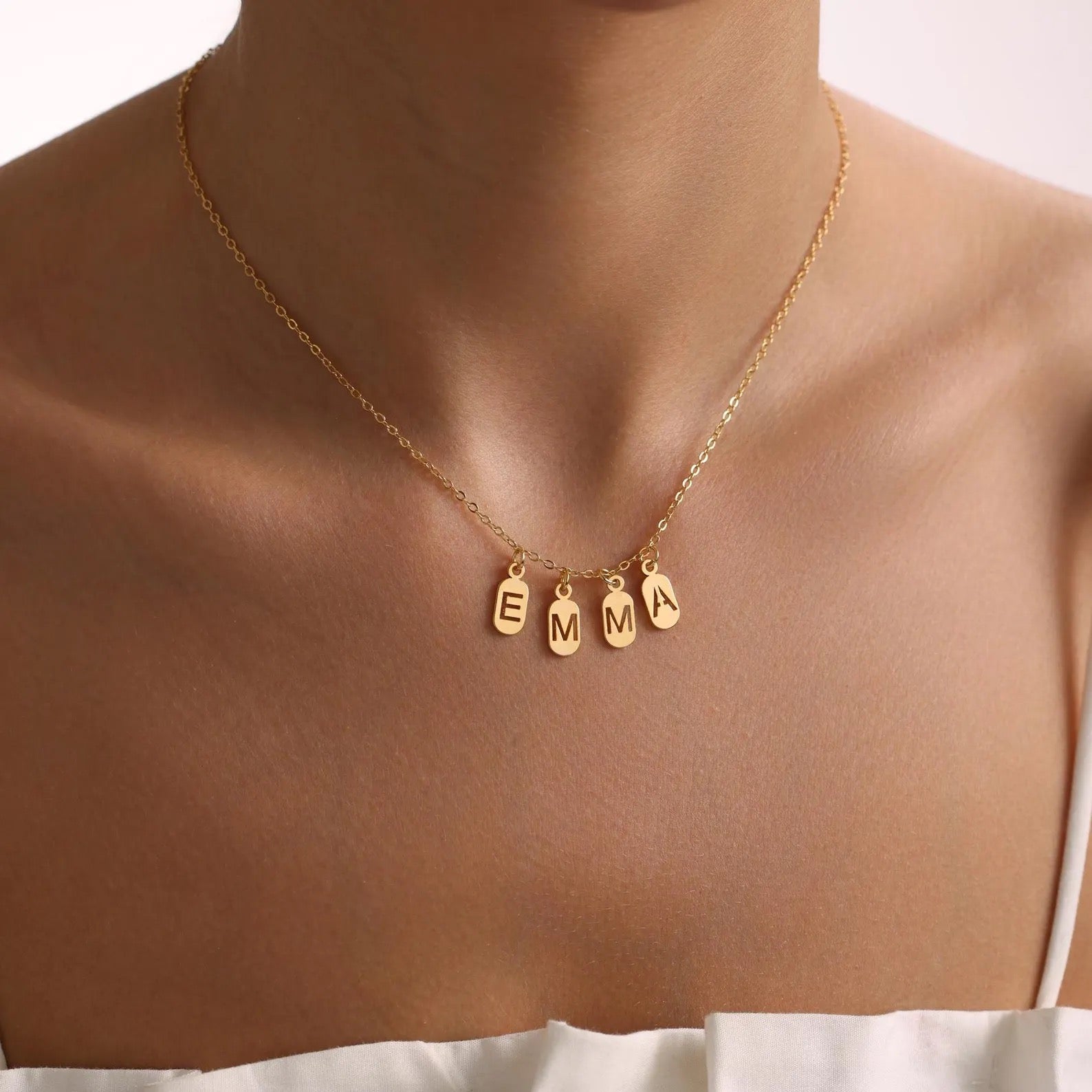 Monogram Tower Luxe Name Necklace