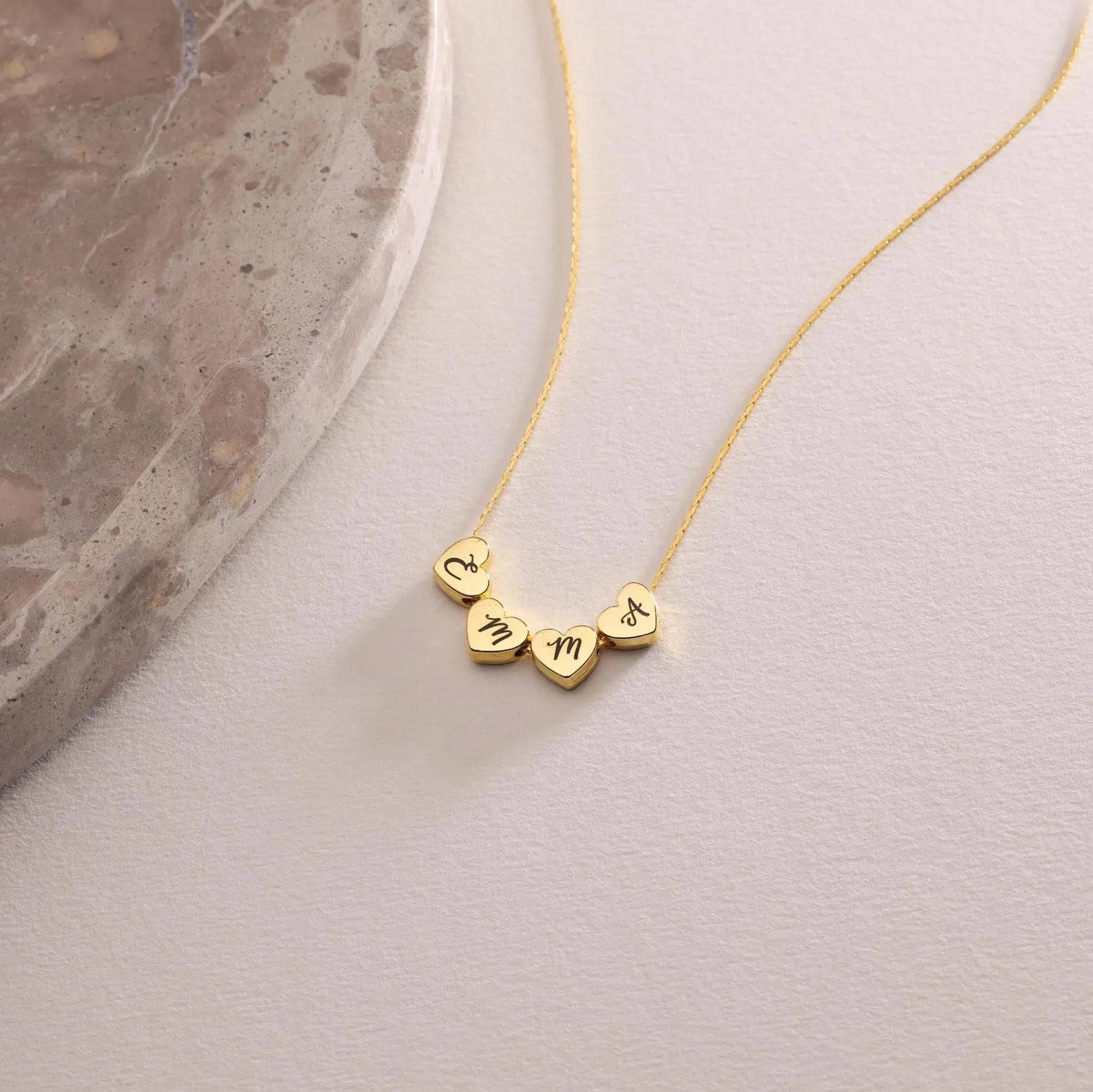 Heartbeats of Gold Name Necklace