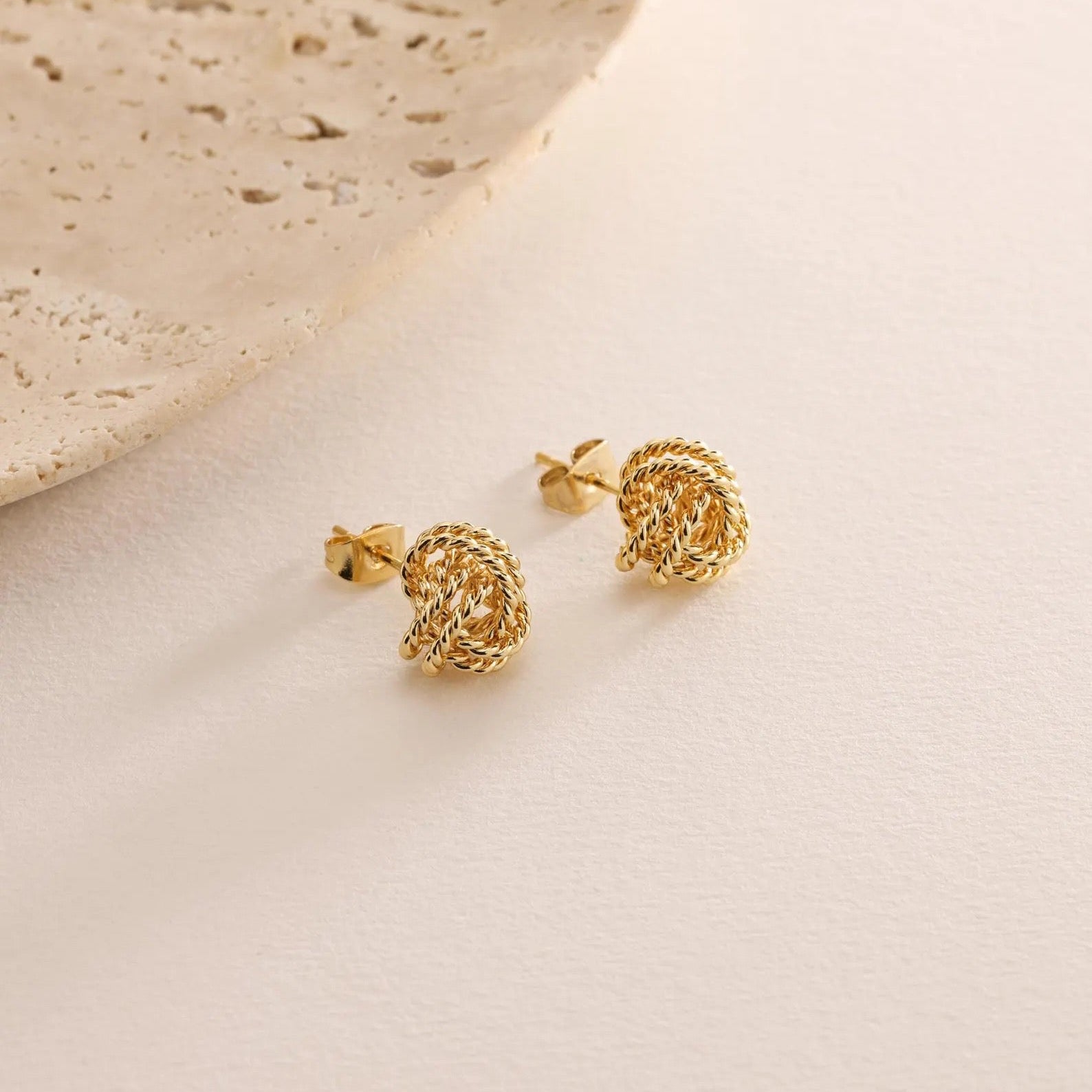 Tiny Gold Knot Earrings