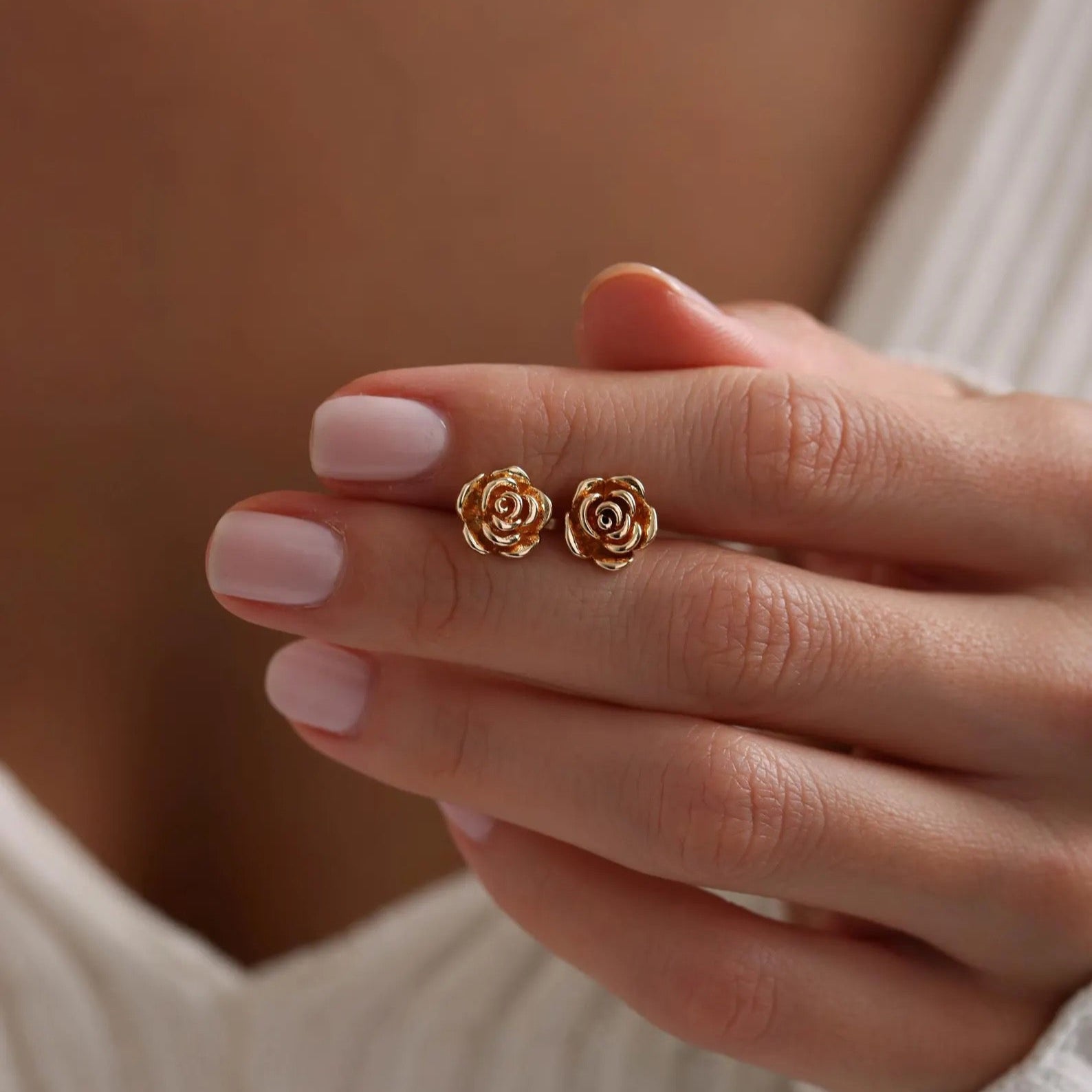 Rose Flower Stud Earrings