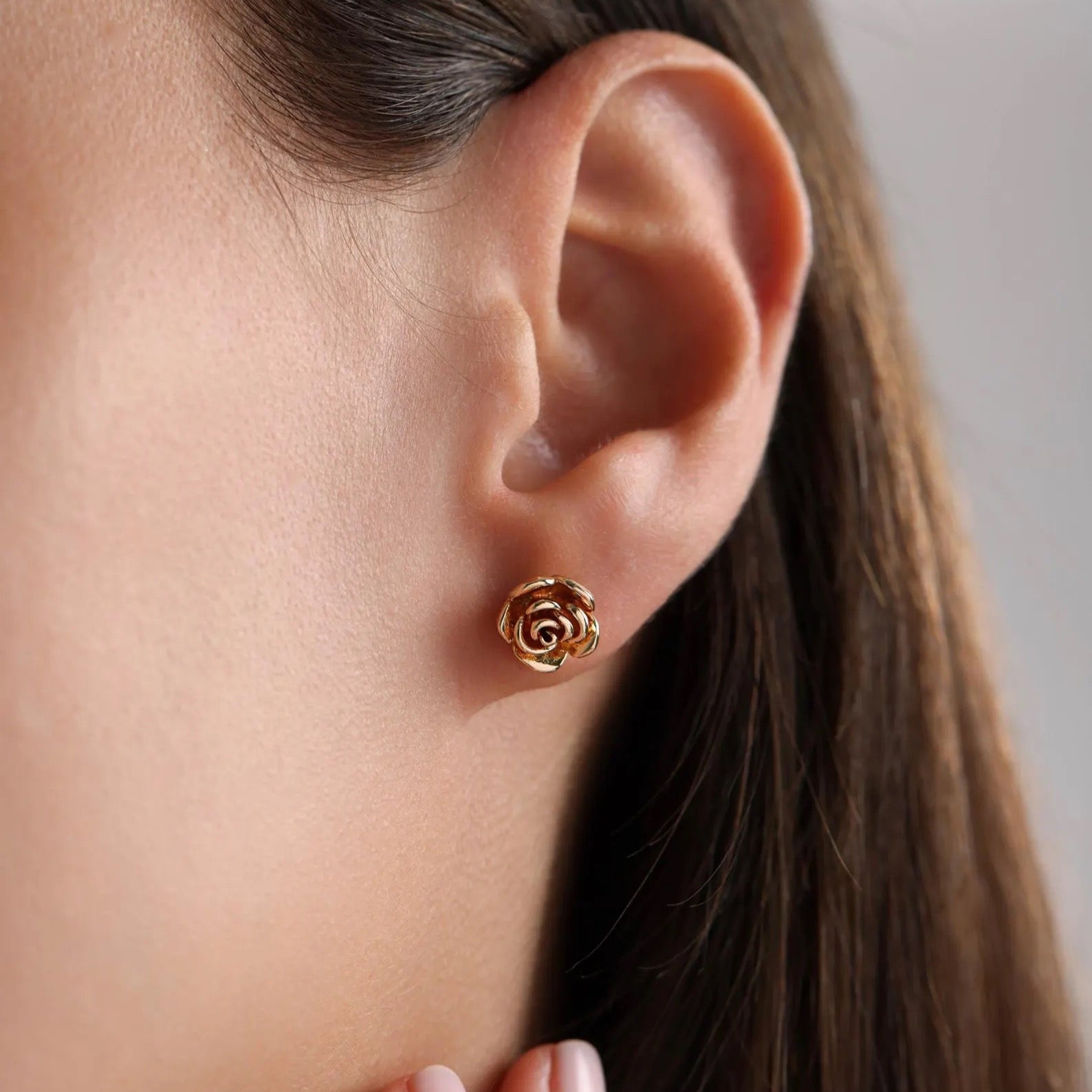 Rose Flower Stud Earrings