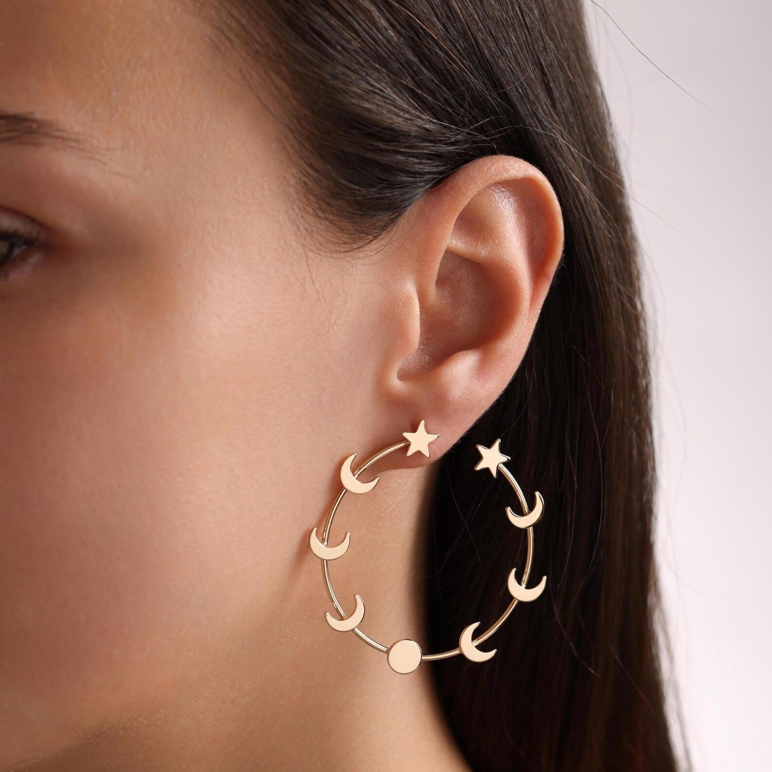 Moon Phase Hoop Earrings