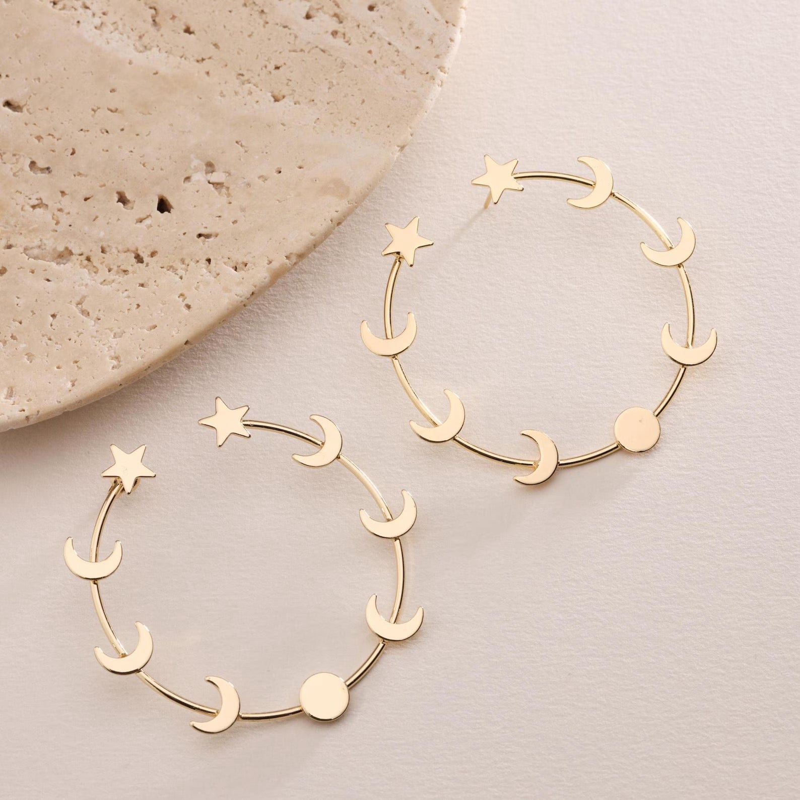 Moon Phase Hoop Earrings