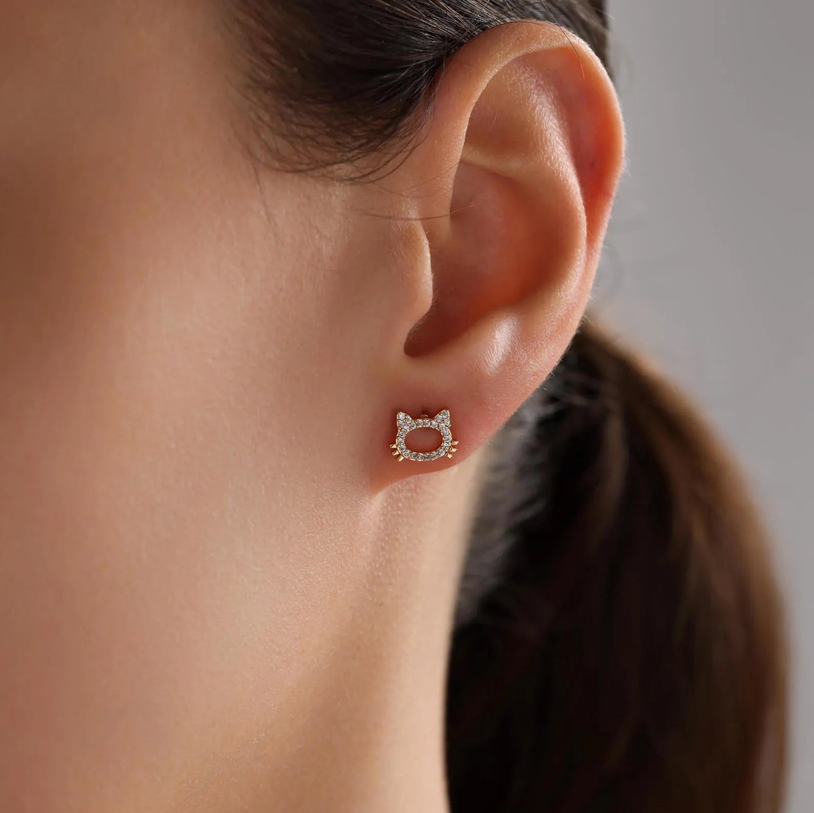 Pave Cat Earrings