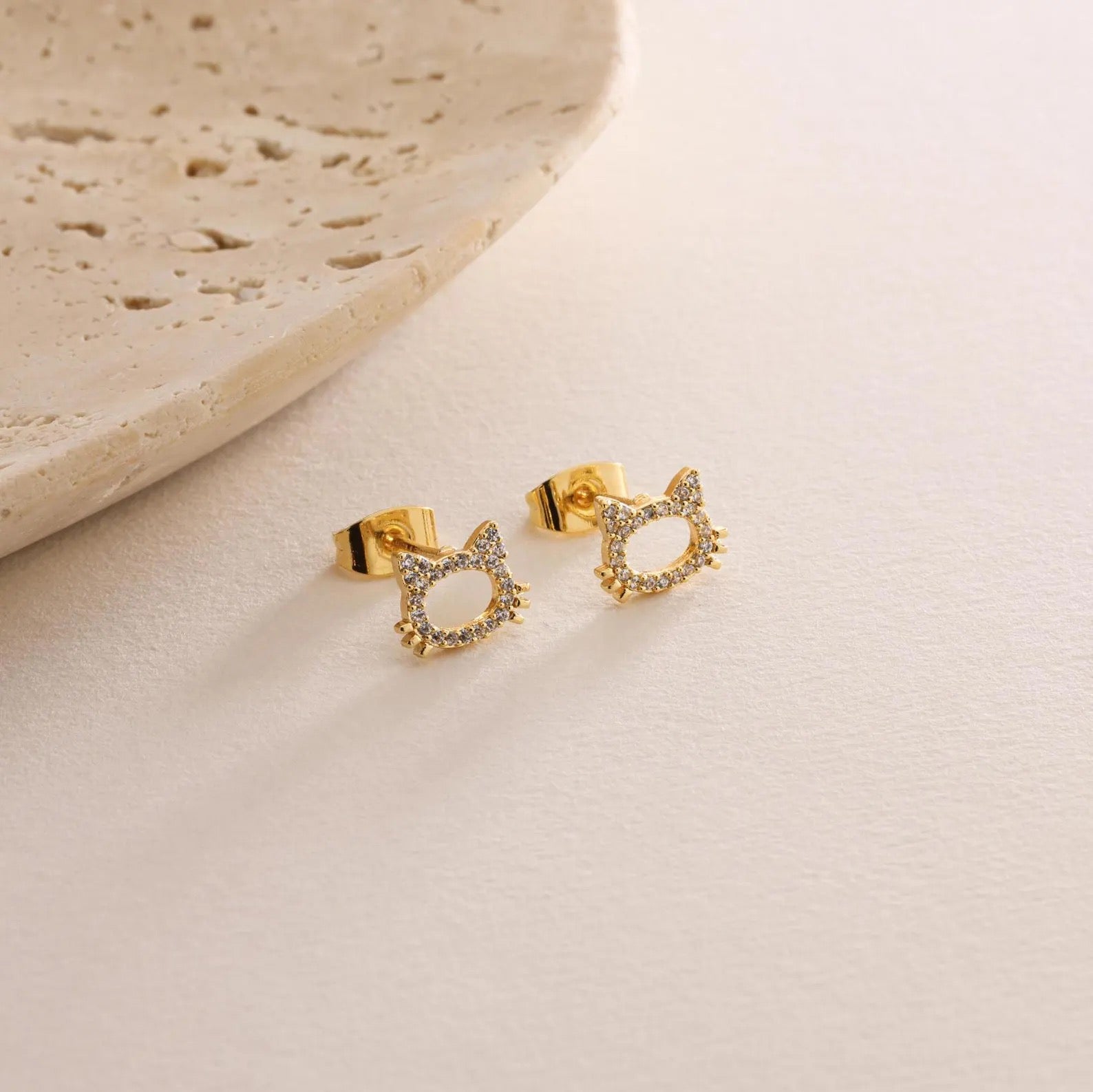 Pave Cat Earrings