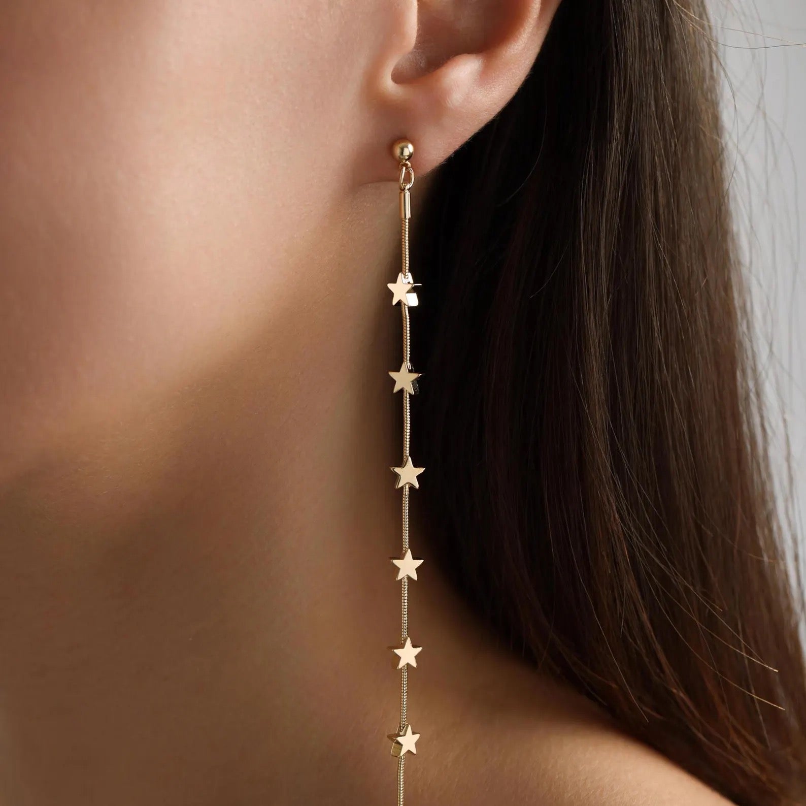 Long Chain Star Earrings