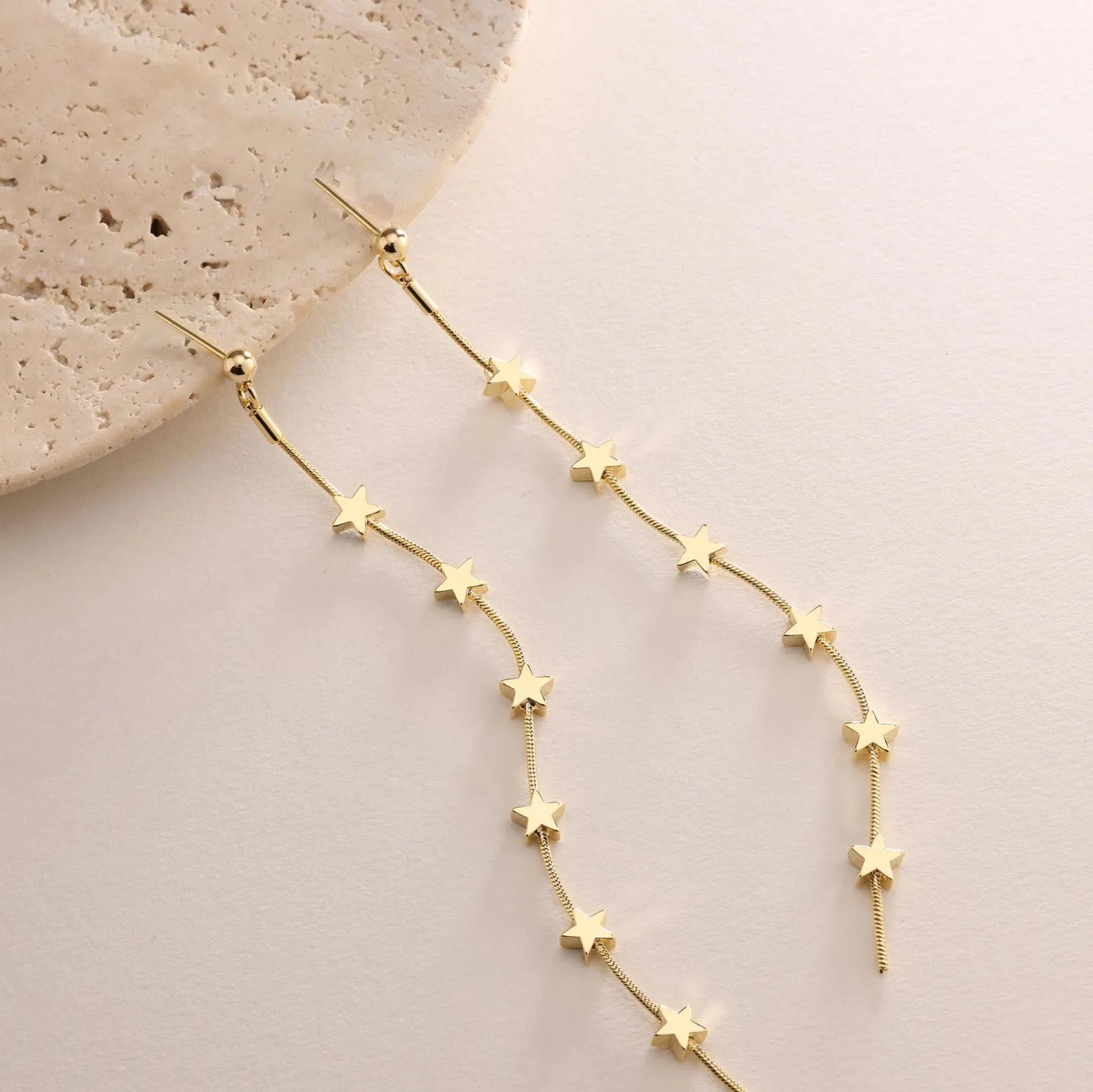 Long Chain Star Earrings