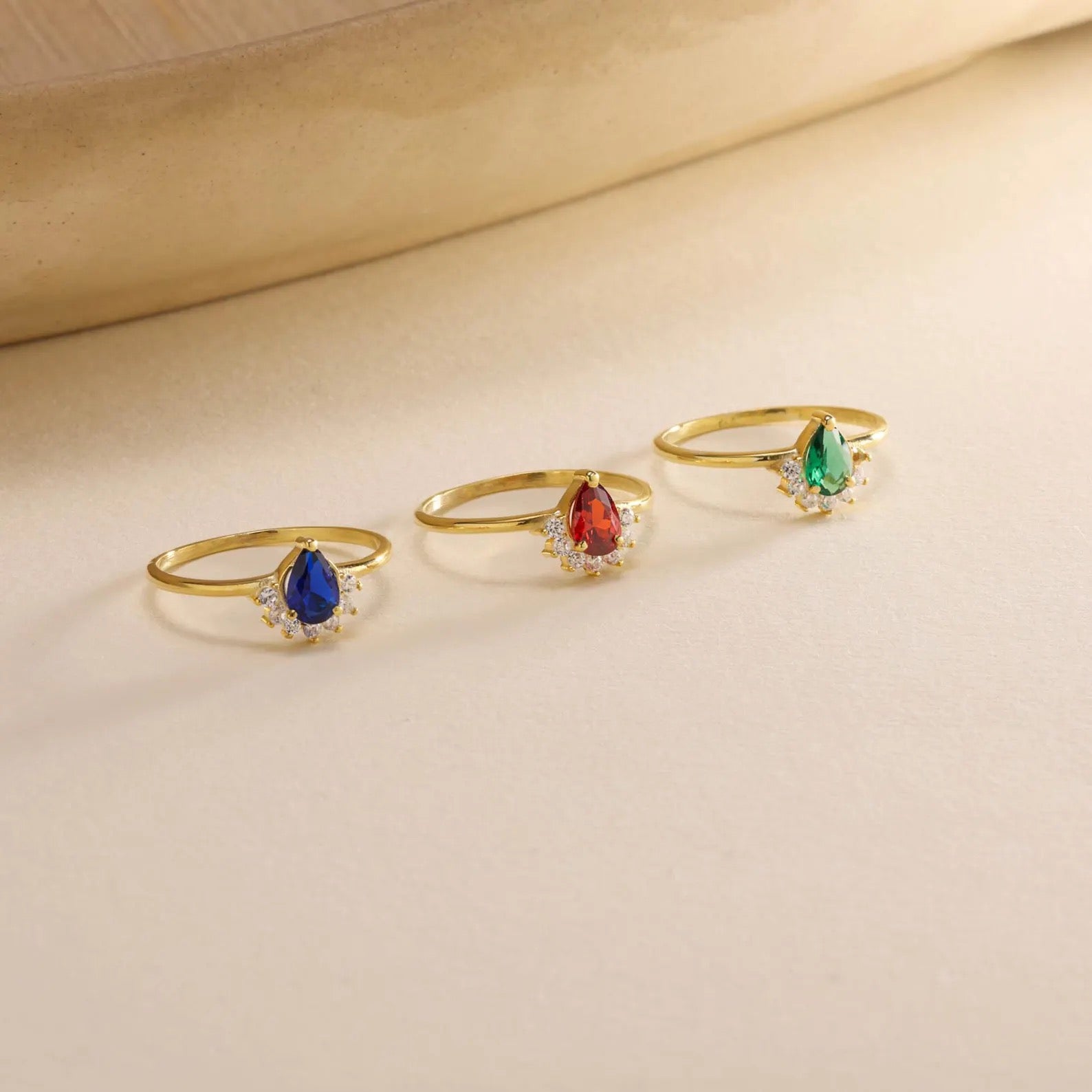 Teardrop Halo Ring