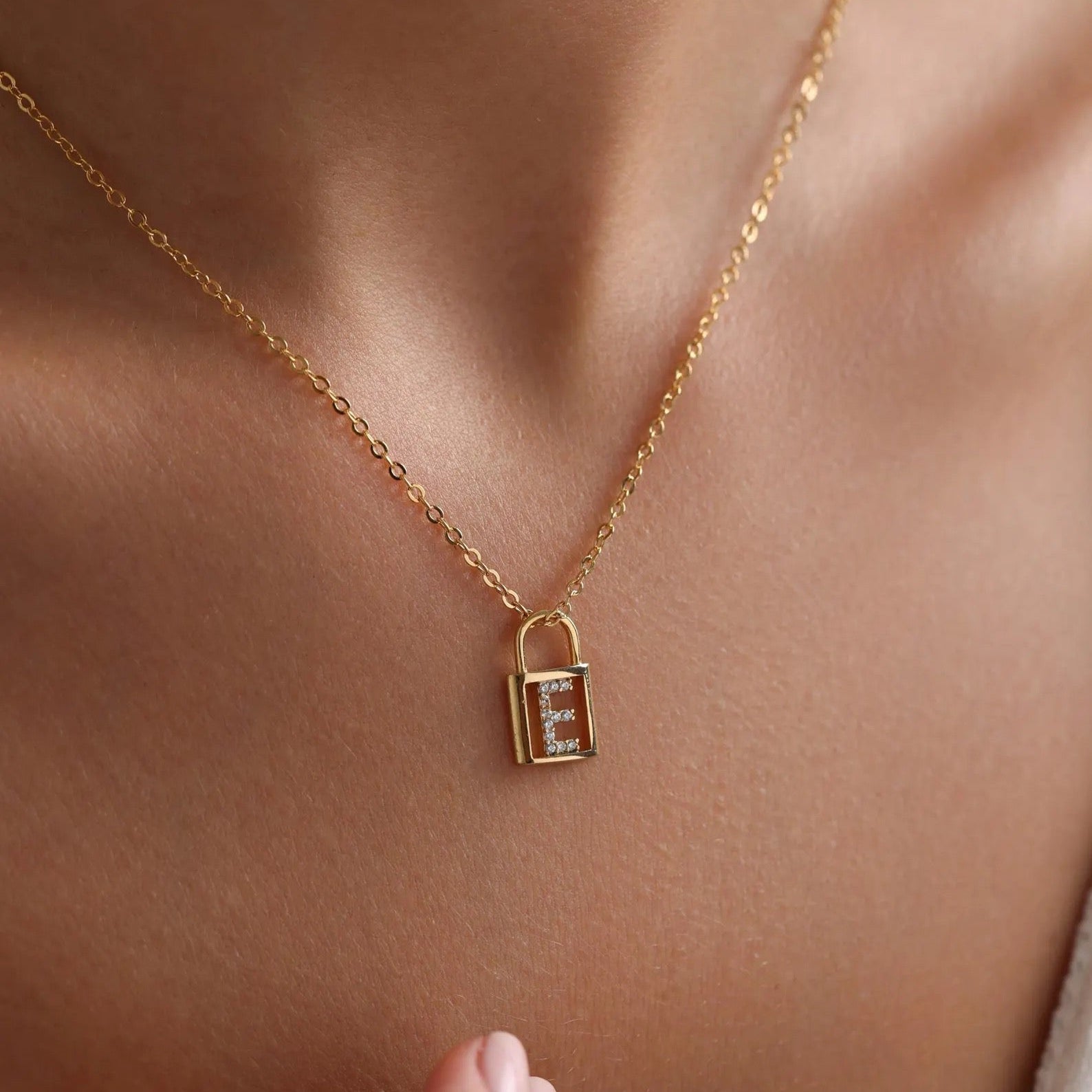 Initial Padlock Necklace