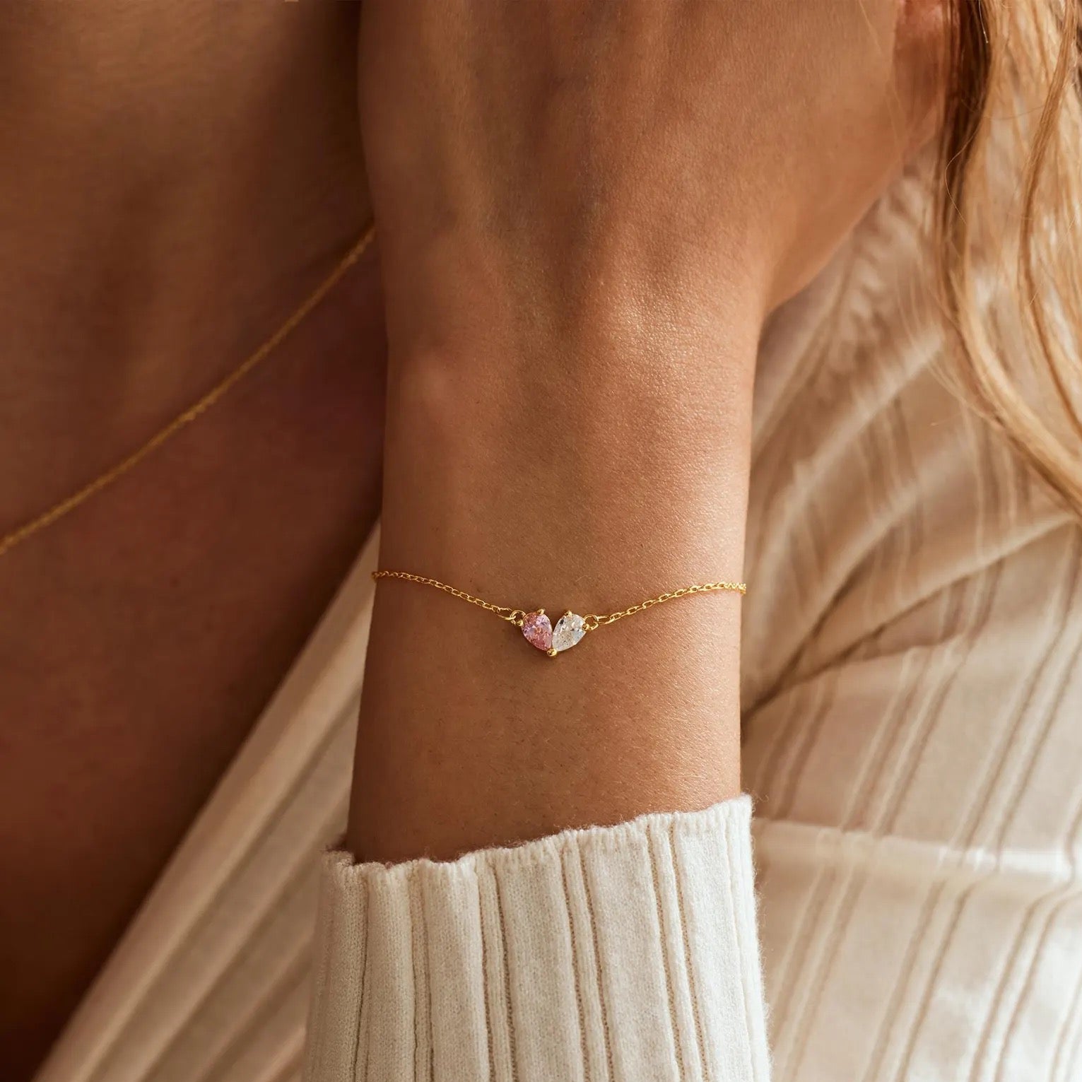 Heart Birthstone Bracelet