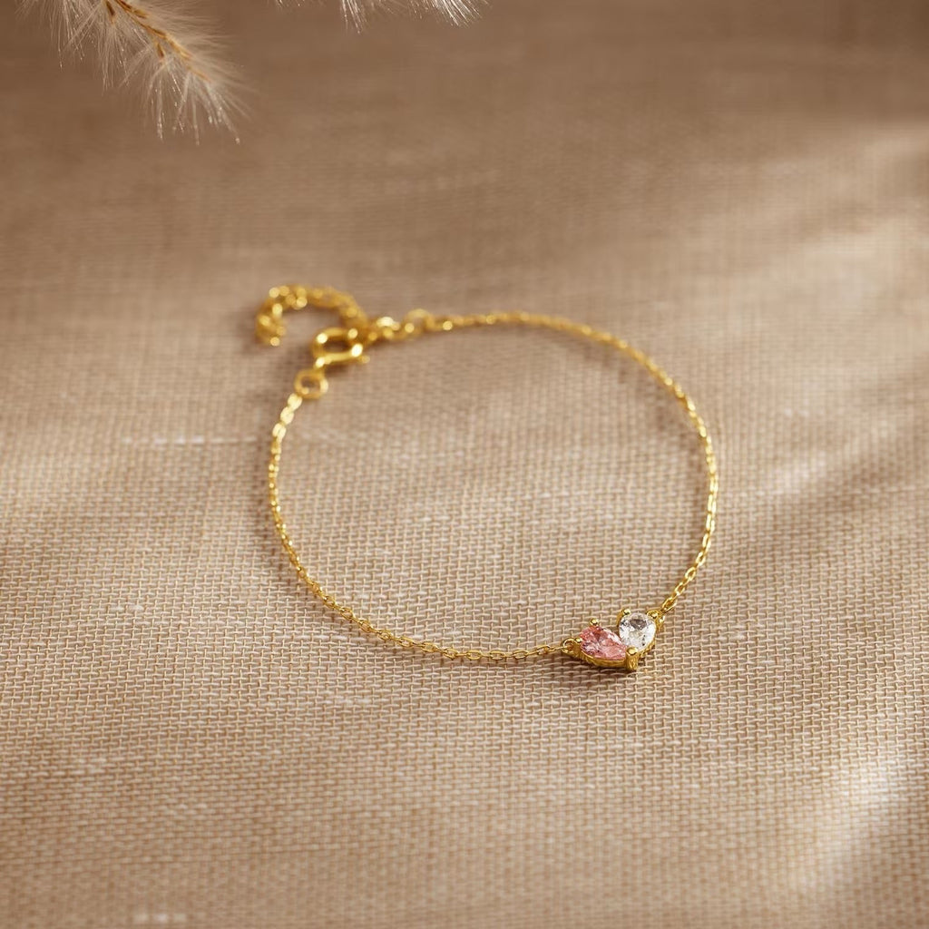 Heart Birthstone Bracelet