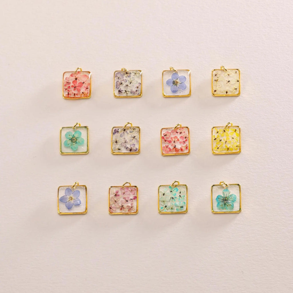 Birthflower Square Pendant Necklace