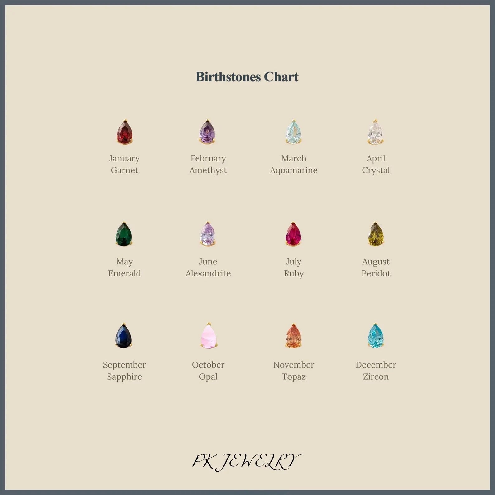 Plated Tiny Drop Birthstone Necklace