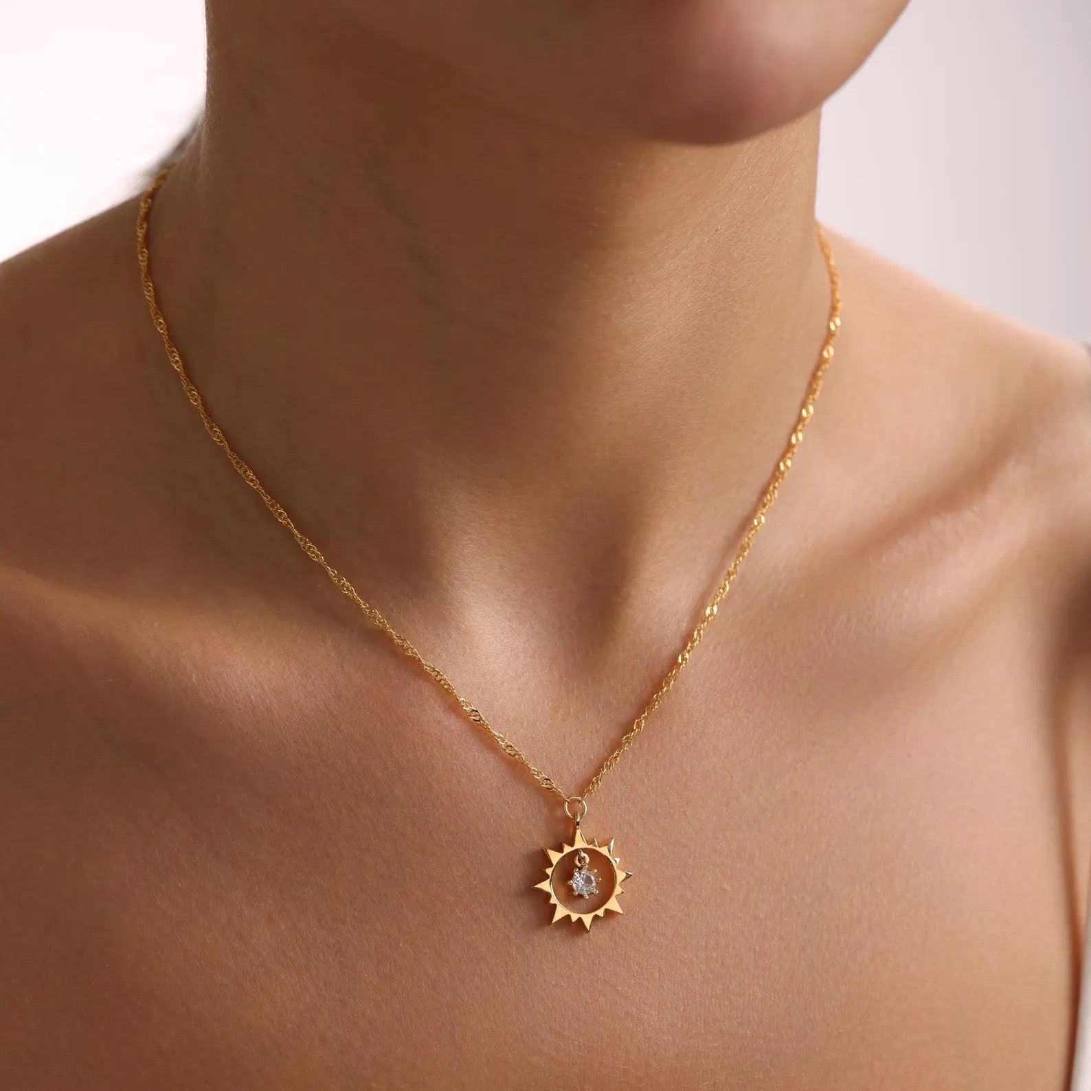Sun Birthstone Necklace