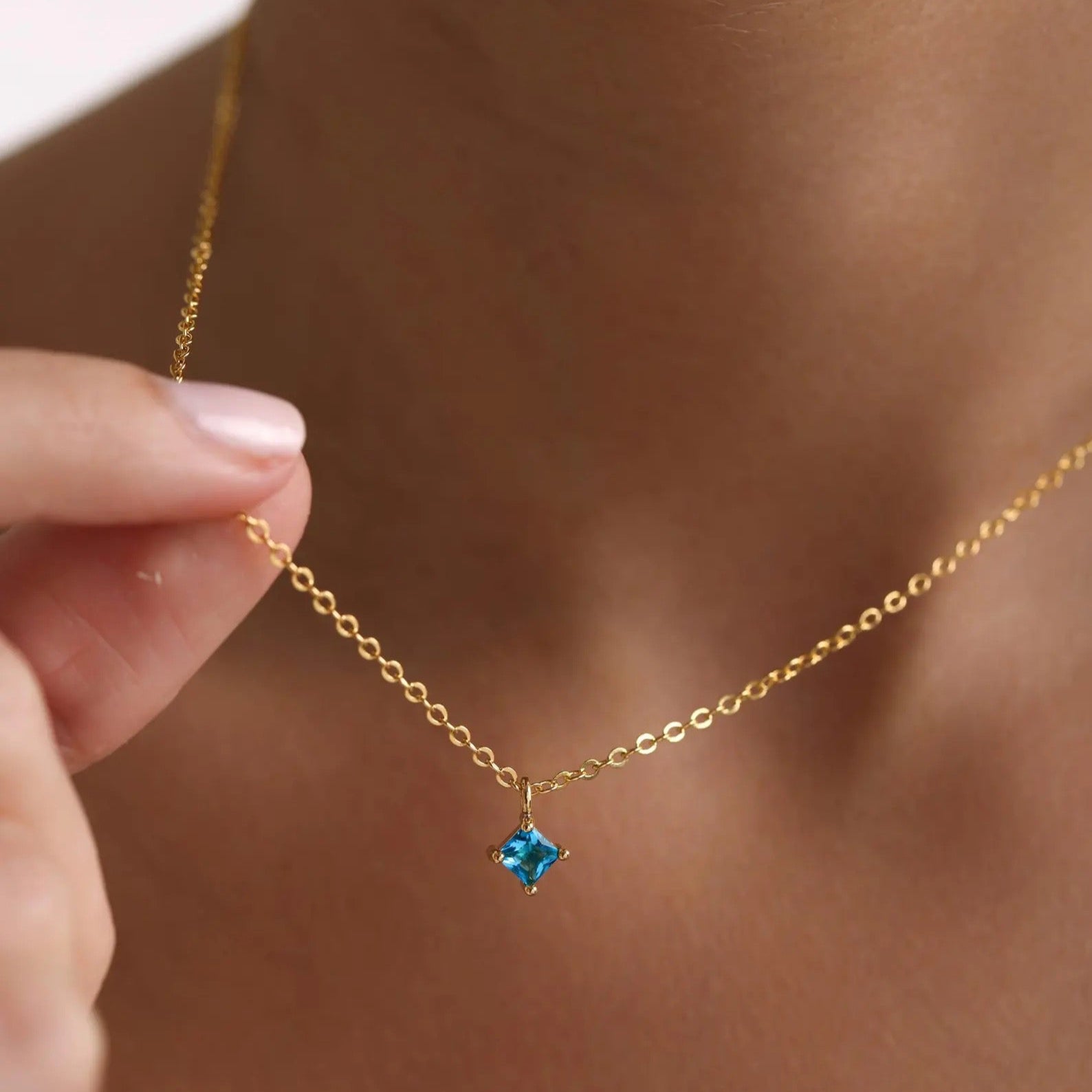 Tiny Birthstone Necklace