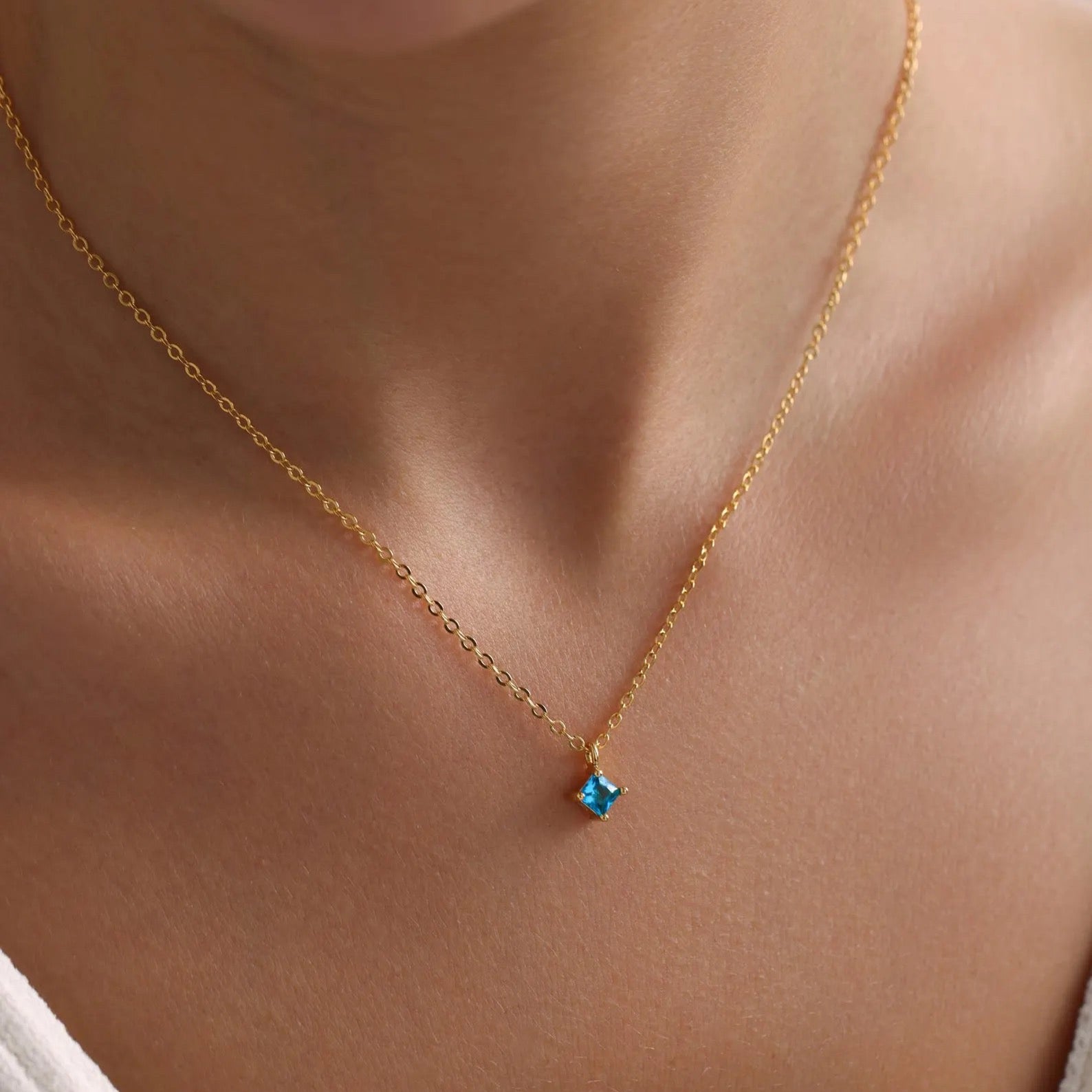 Tiny Birthstone Necklace