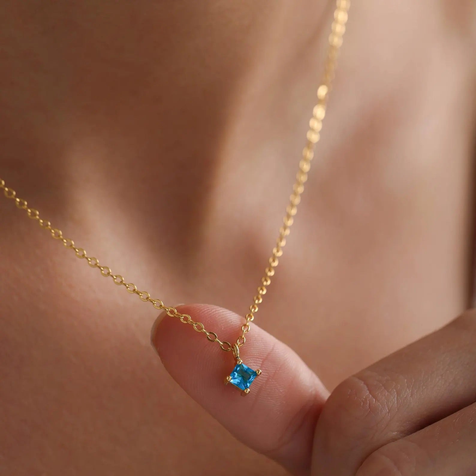 Tiny Birthstone Necklace
