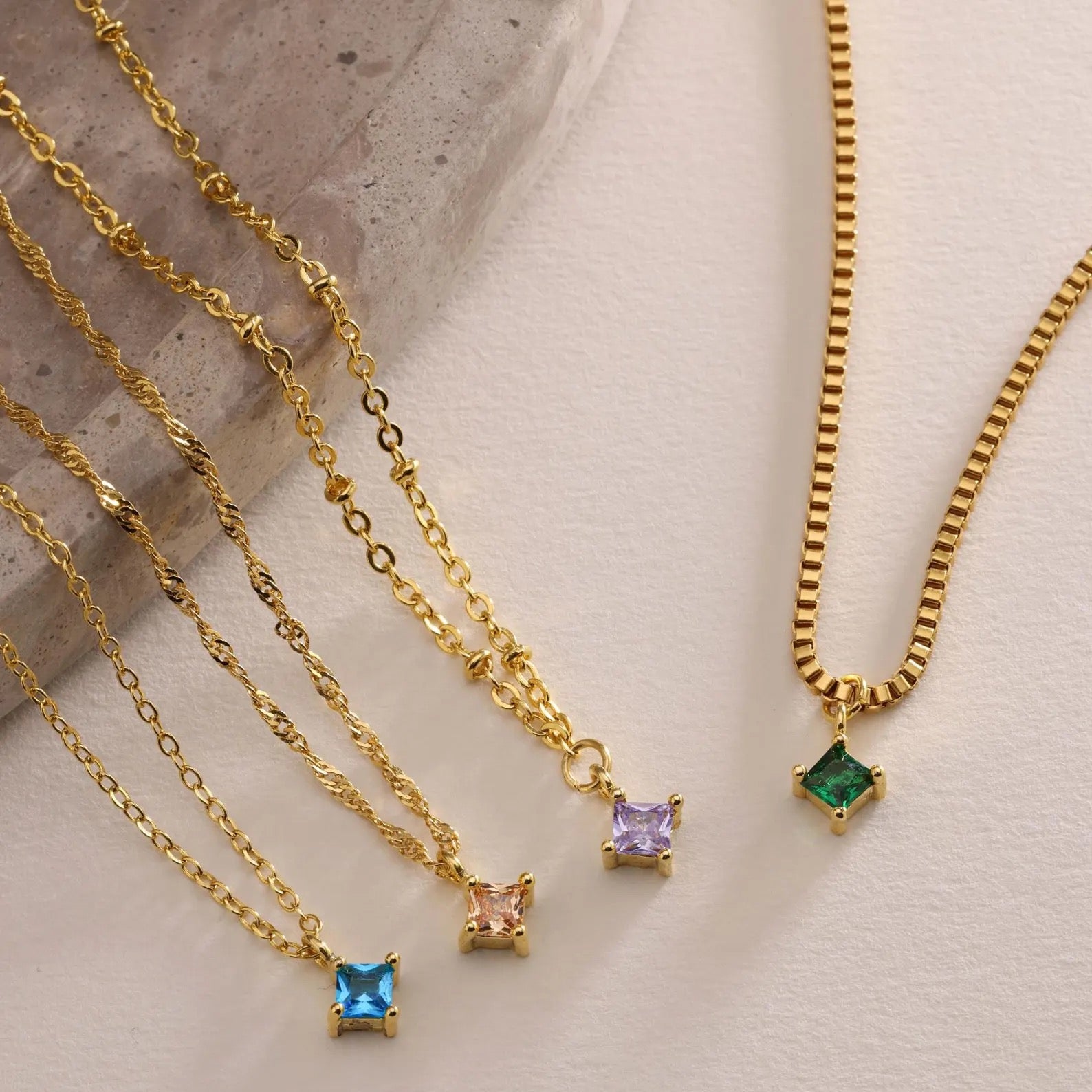 Tiny Birthstone Necklace