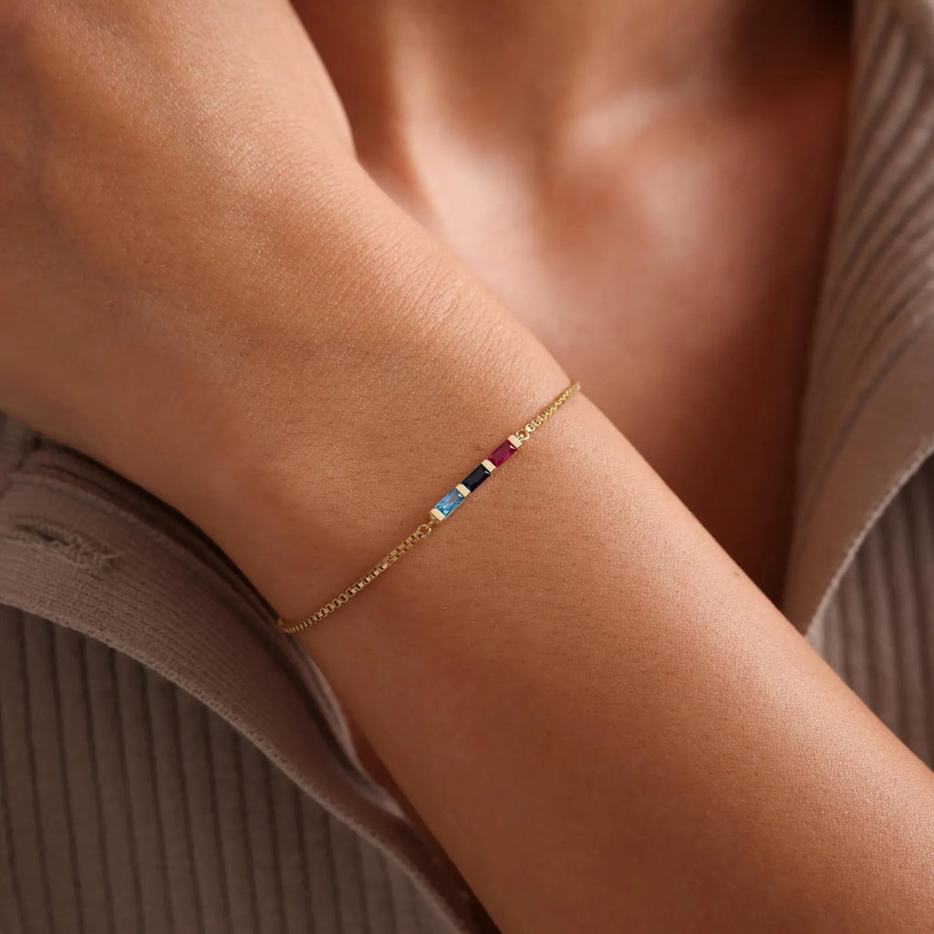 Baguette Birthstone Bracelet