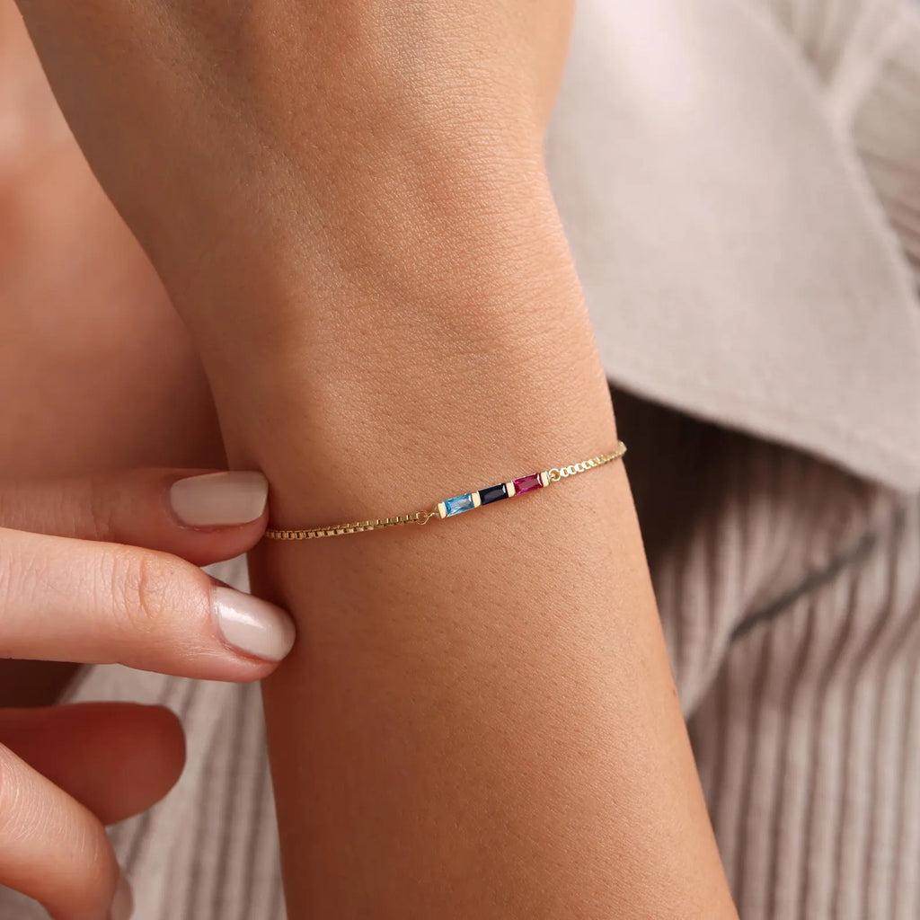Baguette Birthstone Bracelet
