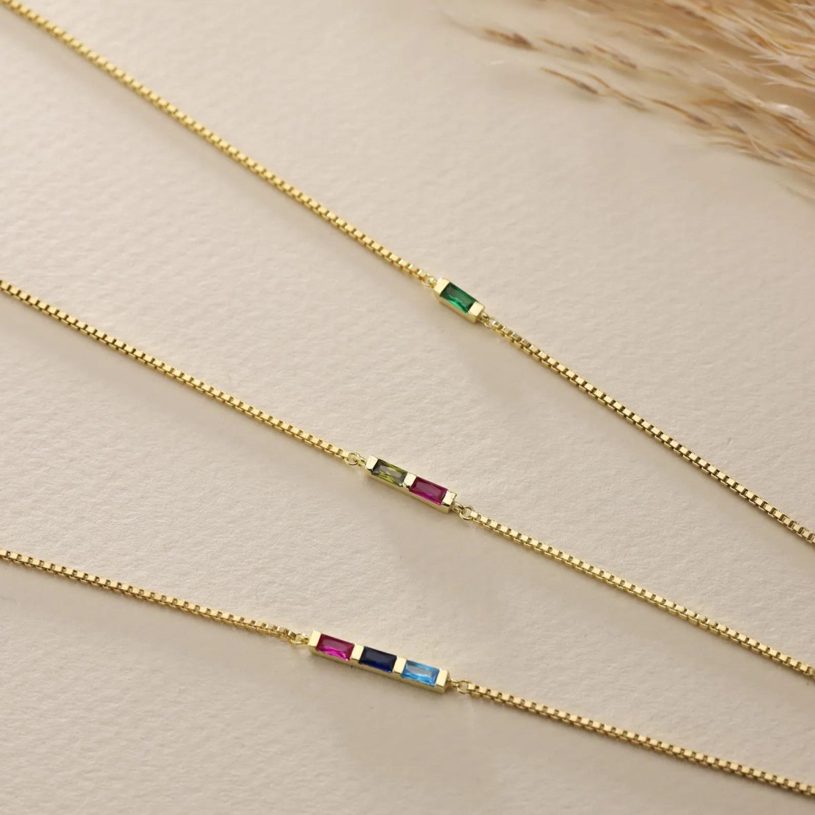 Baguette Birthstone Bracelet