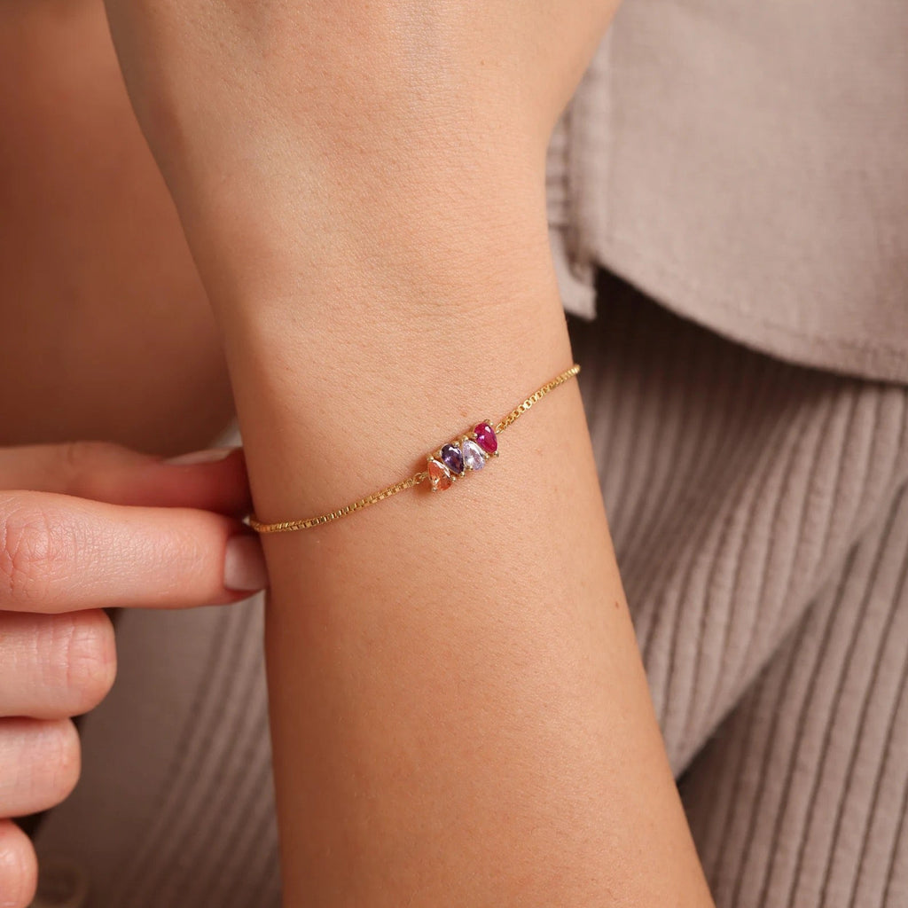 Teardrop birthstone bracelets