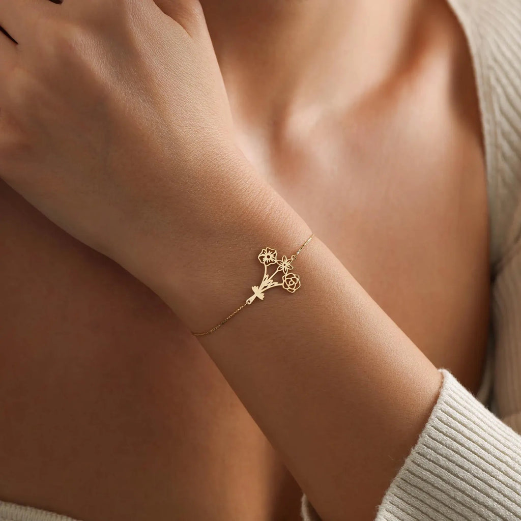 Family Birth Flower Bracelet