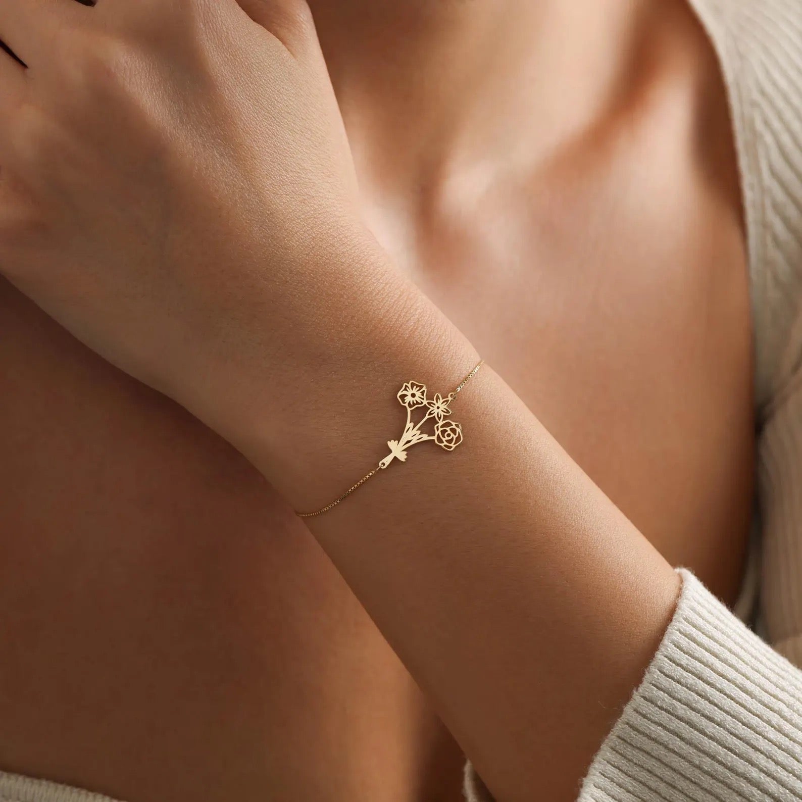 Family Birth Flower Bracelet