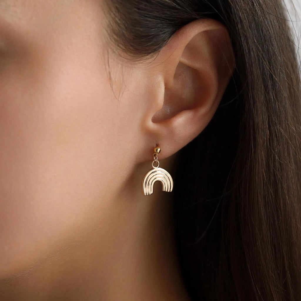 Dangle Rainbow Ball Stud Earrings