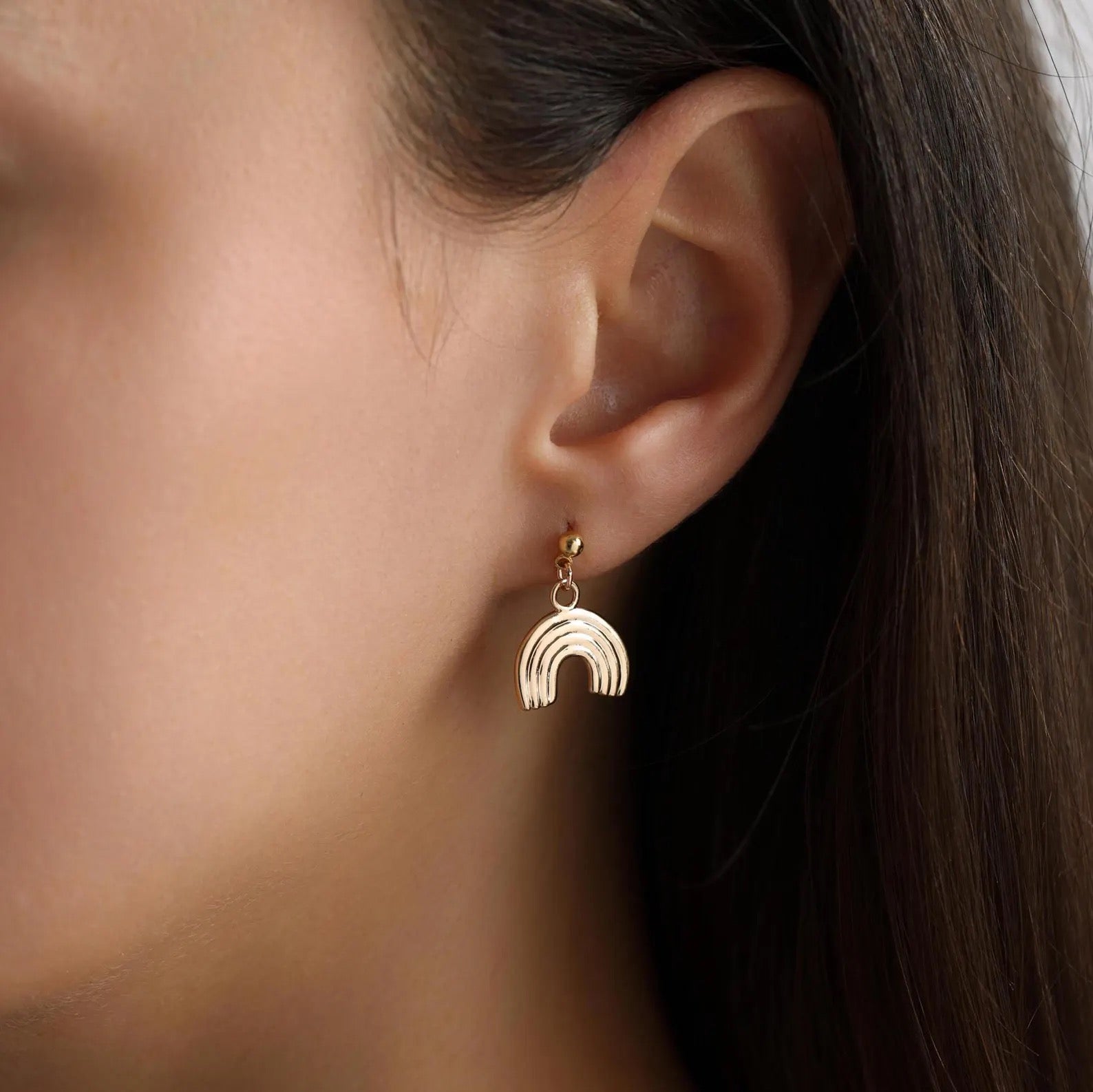 Dangle Rainbow Ball Stud Earrings